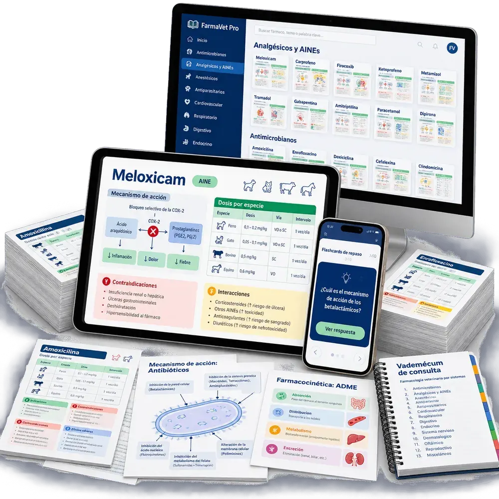 FarmaVet Pro en monitor, tablet, celular y material impreso